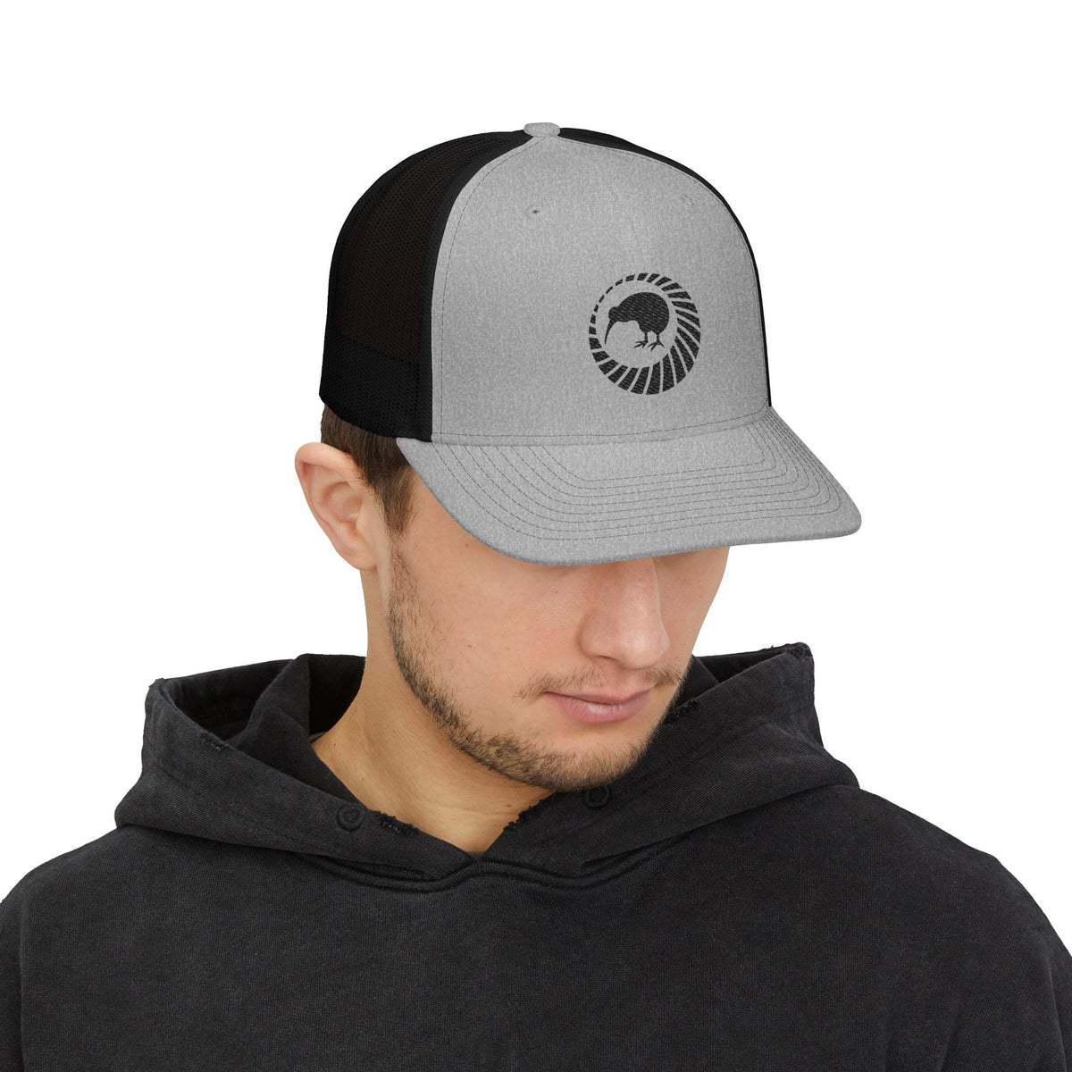 Lion Emblem Trucker Cap – Black Outdoor Adventure Hat